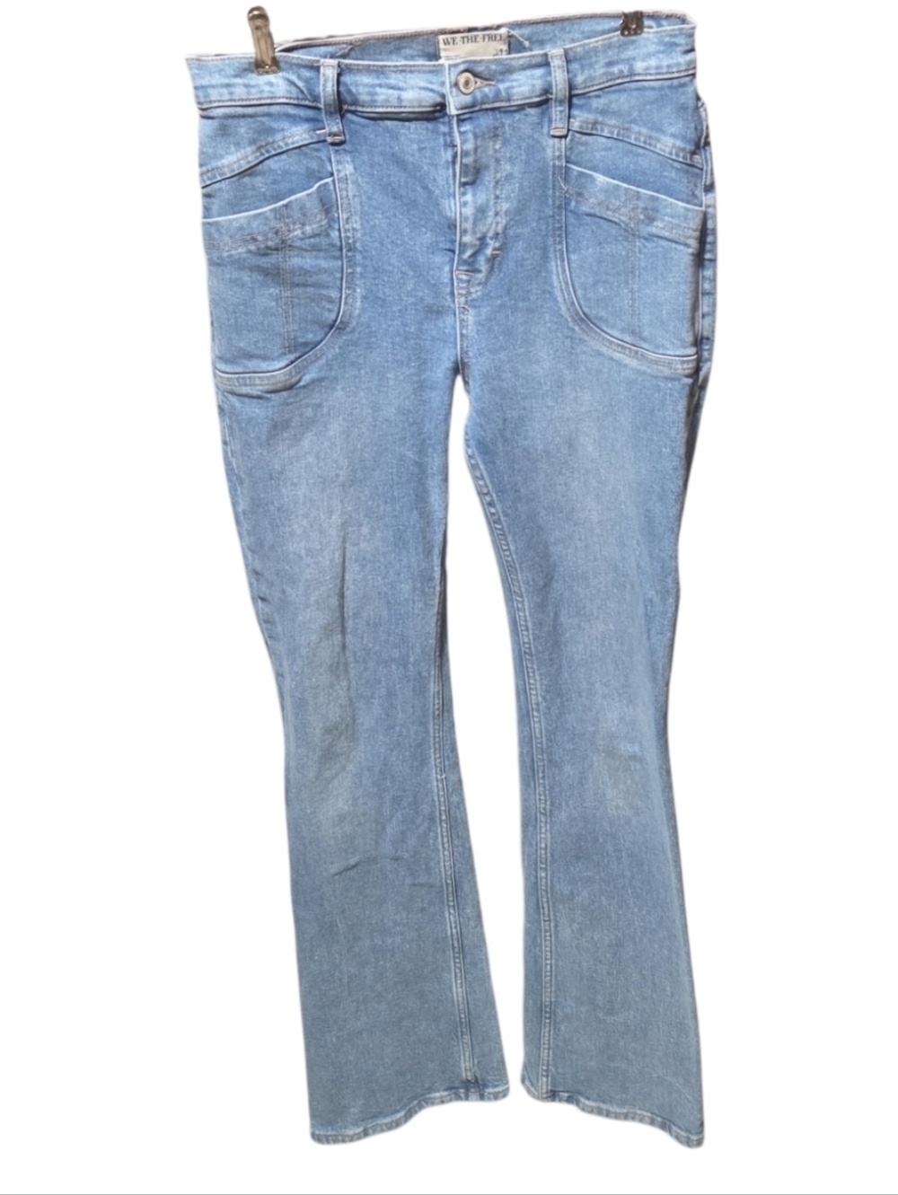 We The Free Free People Aiden Slim Bootcut Blue Jeans Medium Wash Size 29 - Picture 2 of 7
